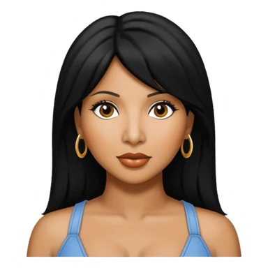 Toni Braxton with black hair sticker