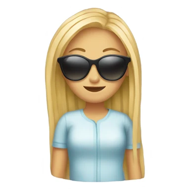 Blonde girl with spaghetti and sunglasses sticker