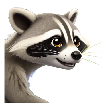 rainbow raccoon sticker