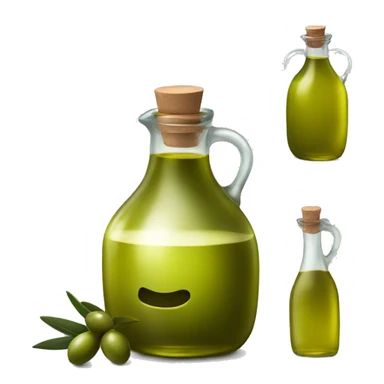 Olive oil in glass jar. no face sticker