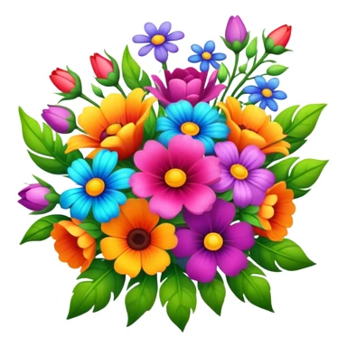 bright and cheerful fantasy bouquet of flowers sticker