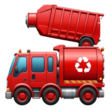 garbage truck red sticker