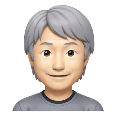​Cinematic Realistic Portrait of a Smiling Shigeru Miyamoto, depicted with warm, approachable features, gentle grey-tinted hair, and kind, expressive eyes, set against a subtle backdrop hinting at iconic video game imagery, rendered with lifelike textures and soft, inviting lighting that captures his innovative spirit, sticker