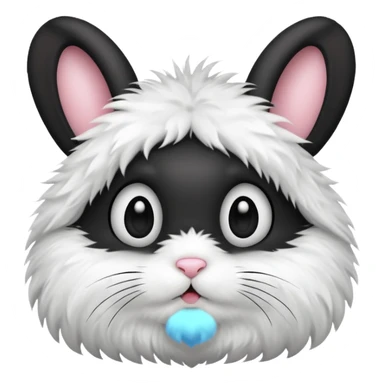 Mặt thỏ đen sticker