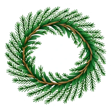 Holiday garland laying horizontally not in a circle sticker