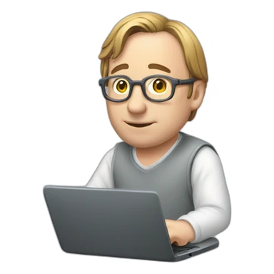 linus torvalds with a laptop sticker