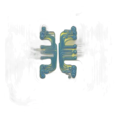 Abstract code element resembling quantum vortices or circuits to emphasize the innovative nature. sticker