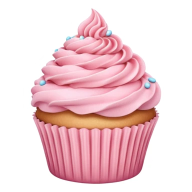 super realistic pink rococo cupcake sticker