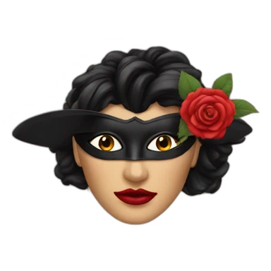zorro woman mask with rose in hair sticker