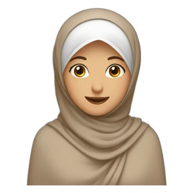 A happy girl wear a brown hijab and do wink sticker