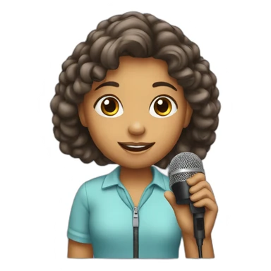 girl child with microphone sticker