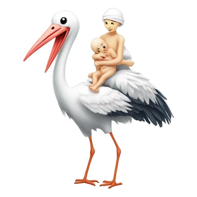 Stork with baby sticker