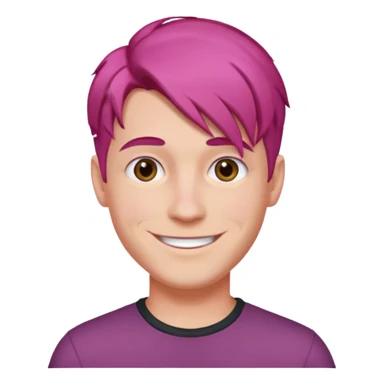 Dark pink hair male side part sticker