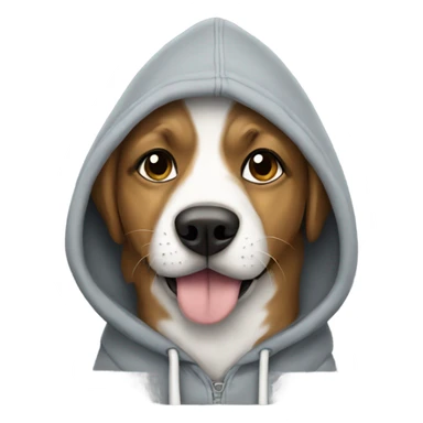 Hoodie wearing a dog sticker
