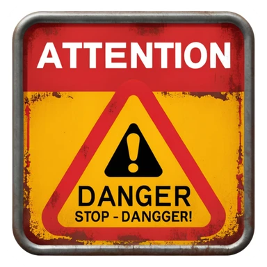 attention stop danger!! entry forbidden sticker