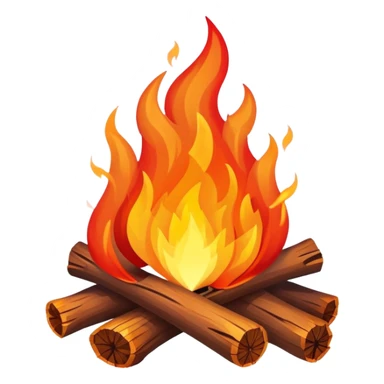 bonfire with wood and flames sticker