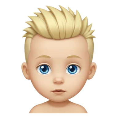 blue eyed blonde baby with mohawk sticker