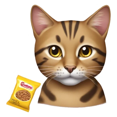 sokoke cat with a whiskas cat food sachet sticker