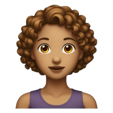 Girl with short curly brown hear sticker