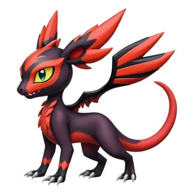 Colorful Cool Badass  Meloetta-Litten-Noivern-Salandit-Guilmon-Darkrai-Pokémon-Fakémon-fusion-hybrid-creature sticker