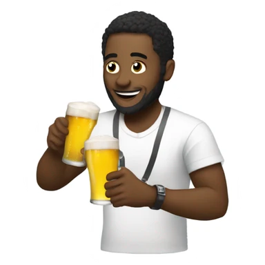 dj playing drinking beer  sticker