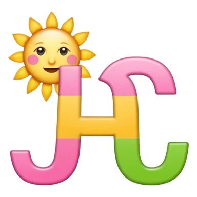 Latin letters SOL in emoji style, classic font, pink green and sunny colors, associations with energy and sun sticker