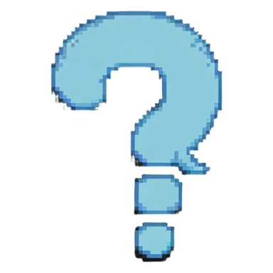 pixelated question mark in speech bubble sticker