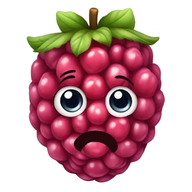 raspberry fruit with cute face sticker
