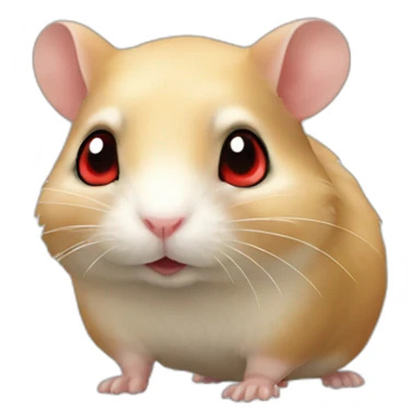Beige hamster with red eyes. Full body sticker