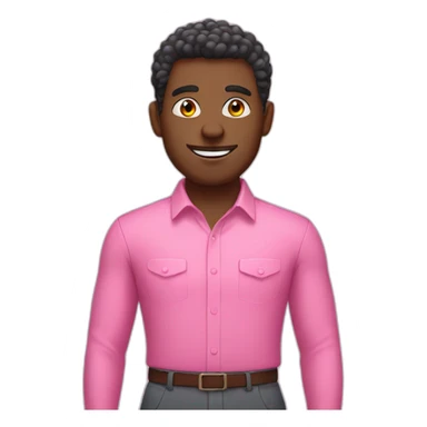 afroamerican salesman with pink shirt sticker