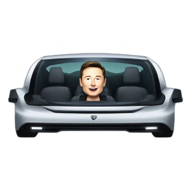 Elon musk riding in a Tesla cyber truck  sticker