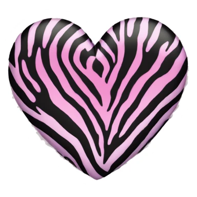 dark pink zebra print heart sticker