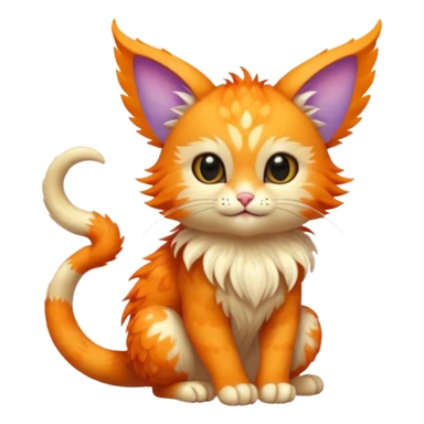 P moe meow meow cute fuzzy realistic Randomly-faerie-drake exotic Fakémon-creature sticker