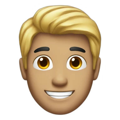 a guy with black hair, a nice smile sticker