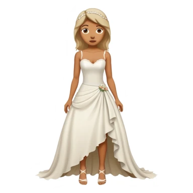 woman ripped wedding dress standing on foot sticker