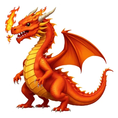 Red dragon with fire full sticker