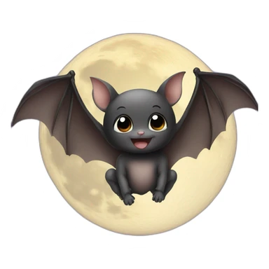 baby bat wings in front of moon sticker