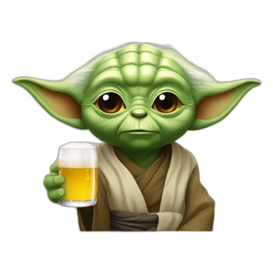 Yoda drink a beer sticker