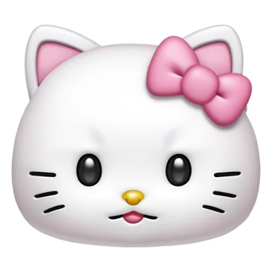 No fur white Hello kitty sticker