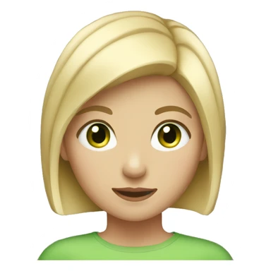 Girl with short blonde hair and green eyes sticker