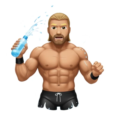 Triple H doing a water spit entrance sticker