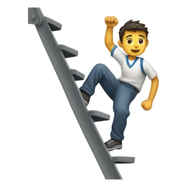 Using a step to climb sticker