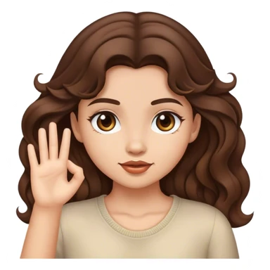 girl with the brunette hair and ondas makes a like  sticker