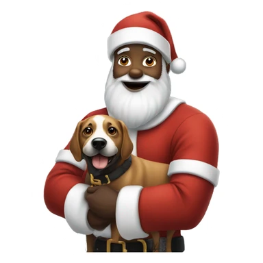 Black Santa with dog sticker