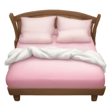 Asthetic bed with withe and pink pillows sticker