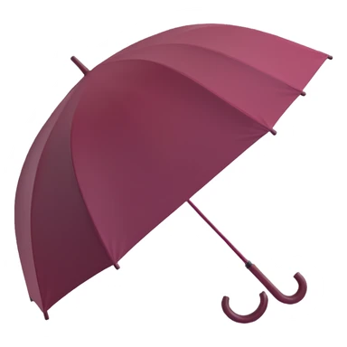 burgundy umbrella with a transparent canopy in 3D emoji style sticker
