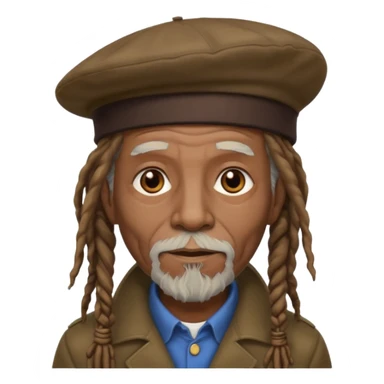 dreadlocks old man, beret hat sticker