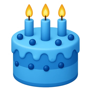 emoji blue cake with candles sticker