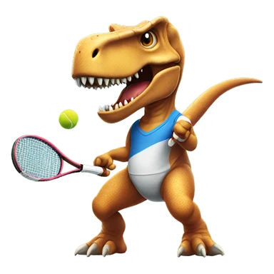 T-Rex playing tennis sticker