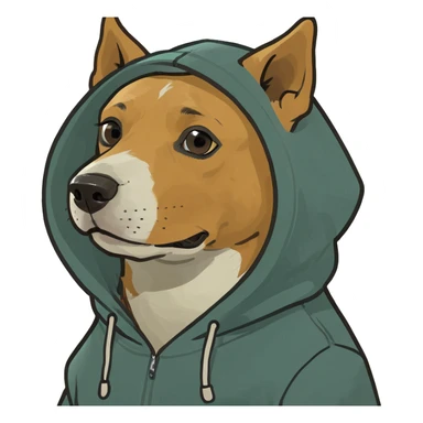 Dog with hoodie sticker